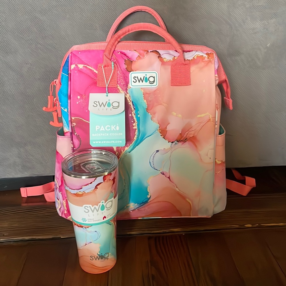 Swig Life Backpack Cooler with Matching 32oz cup